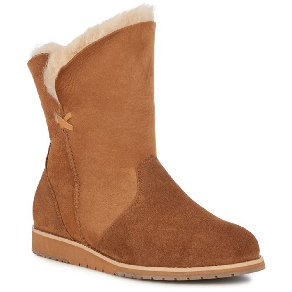 EMU Australia Beach Lo Winter Real Sheepskin & Suede Boots Sz 5 Camel - Picture 13 of 13